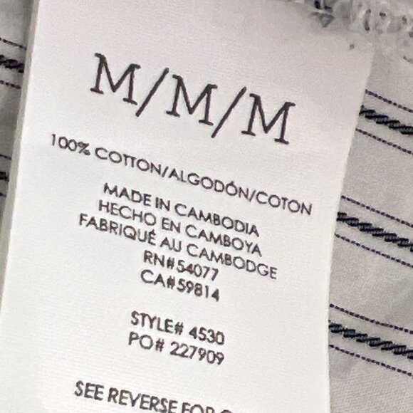 CABI Linear Shirt Button Front White with Black Stripes Sz M #4530 EUC - Picture 6 of 6